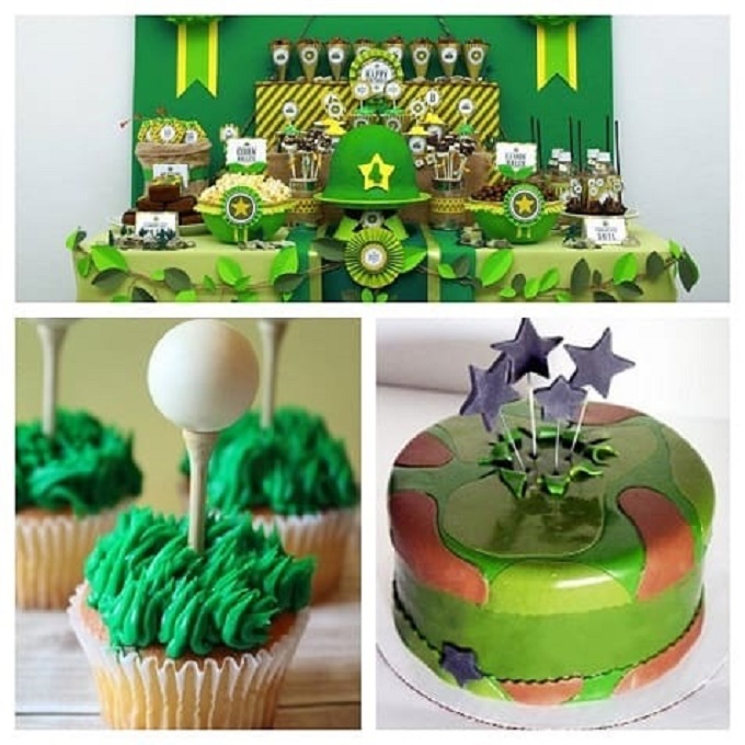 Topper Per Torta Compleanno Militare Mimetica Glitterata – Decorazione A Forma Di Soldato Per Feste A Tema Esercito