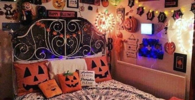 Idee allestimento stanza halloween fai da te con cuscini decorati