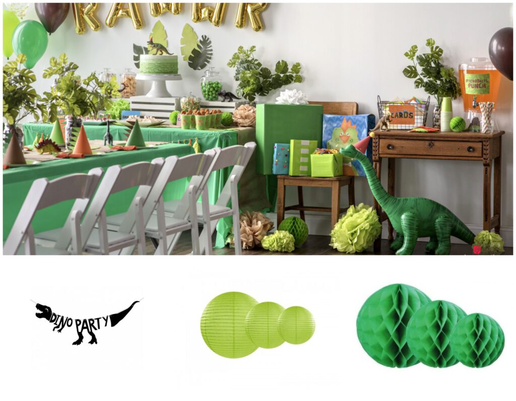 Addobbi Compleanno Dinosauri 7 Anni - Set Di 38 Pezzi Con Palloncini, Ghirlanda E Decorazione Torta, Tema Giungla Per Festa Bambino - 3