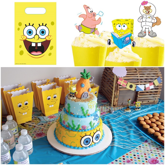 BeenSmile Piatti Spongebob 23 Cm - 8 Piatti Monouso Per Festa Di Compleanno A Tema Per Bambini
