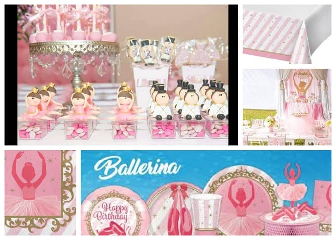 Topper Torta Ballerina Con Glitter Oro Rosa - Decorazione Compleanno, Per Feste, Già Montato Su Stecchino