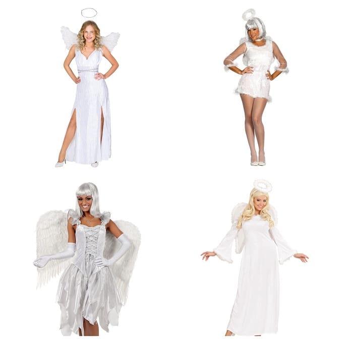 Costumi e travestimenti vestiti bianchi per carnevale e teatro da donna