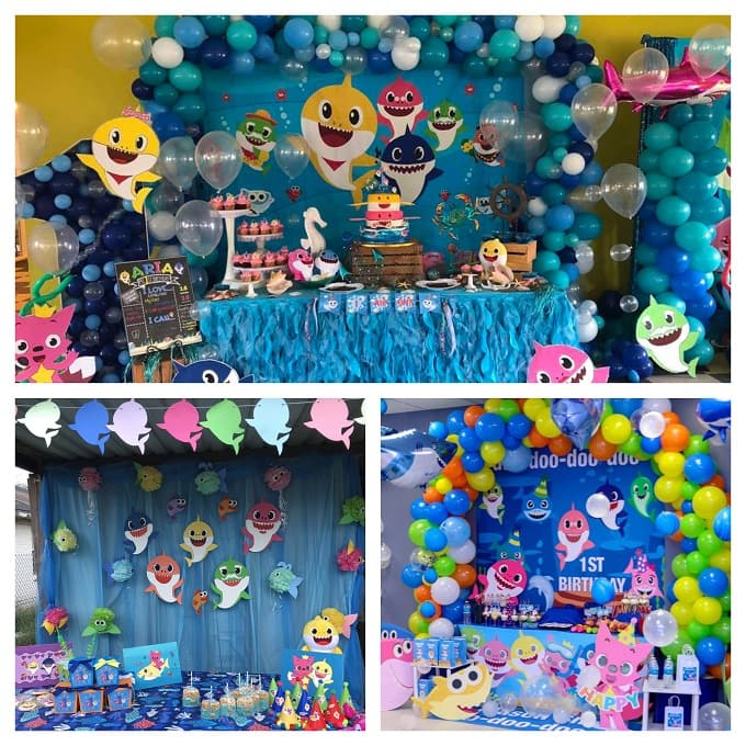 Kit Festa Compleanno Baby Shark Per 24 Persone – Piatti, Bicchieri, Tovaglioli Biodegradabili + Omaggio