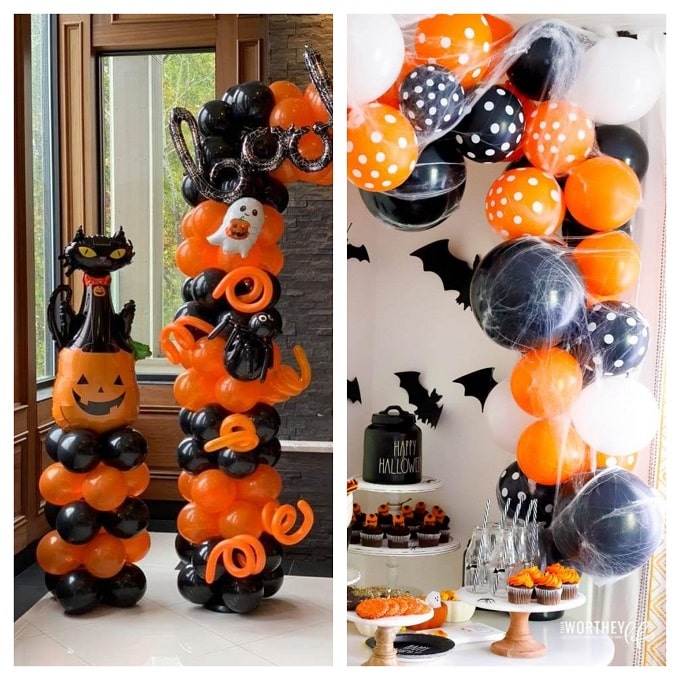 6 Palloncini Bianchi Facce Di Halloween - Foto 9