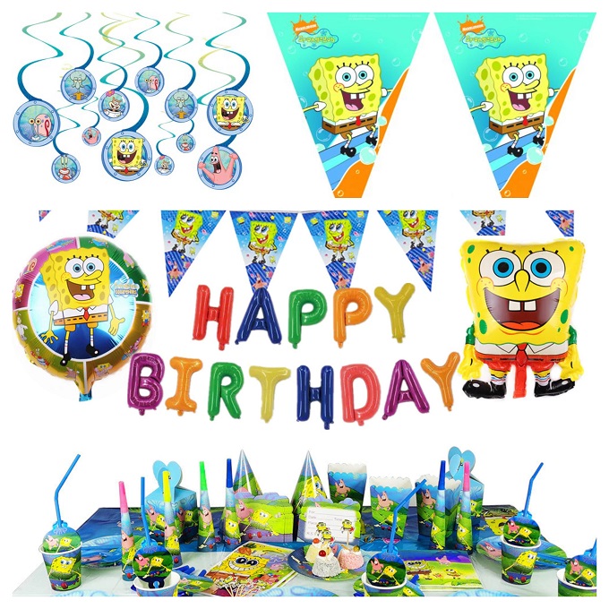 BeenSmile, SPONGEBOB 8 PIATTI 18 CM, Piatti Monouso per Feste di Compleanno per Bambini, Articoli per Decorazioni di Feste a Tema