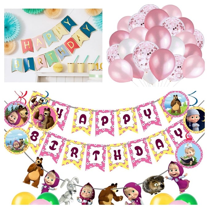Set Decorazione Compleanno | Palloncini, Festone E Topper Per Torta, Materiali Di Alta Qualità, Colori Vivaci, Kit Completo Per Feste