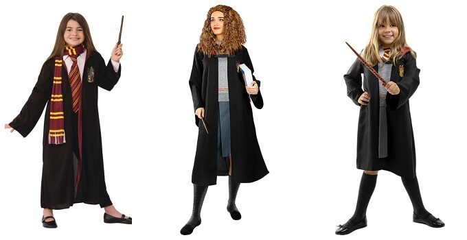 CARNEVALE HALLOWEEN VESTITO HARRY POTTER HERMIONE GRIFONDORO