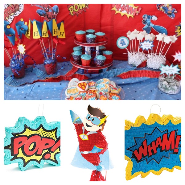 Decorazione a Tema Supereroe,Supereroe Buon Compleanno Banner Cartello Porta Supereroe per Kid Decorazioni per Feste 