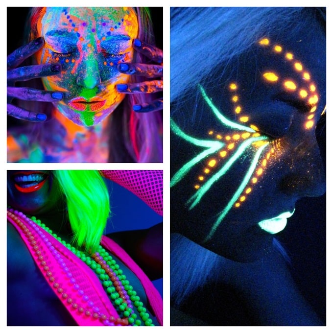 Set Decorazioni Festa Neon 97 Pezzi Con Palloncini Fluo, Striscione Happy Birthday, Topper Torta E Nastro UV Per Compleanno