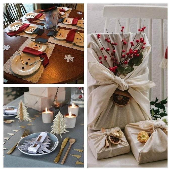 Vorysum Runner Tavola Verde Albero di Natale Decorazioni Natalizie Beige Fiocco di Neve Centrotavola Natalizio Tovaglia Natale Runner da Tavolo Moderno Runner Autunnale Natalizio 40 x 140 cm