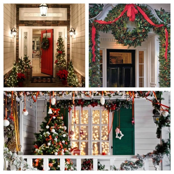 FMKLDENA Striscione Buon Natale 180x35 Cm Con Asta E Occhielli - Banner In Poliestere Per Porta, Portico, Giardino, Decorazioni Natalizie - 2