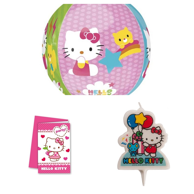 Hello Kitty Forniture per Feste per Bambini Ksopsdey Decorazioni per Feste di Hello Kitty 42Pcs Hello Kitty stoviglie per Feste Serve 6 Ospiti 