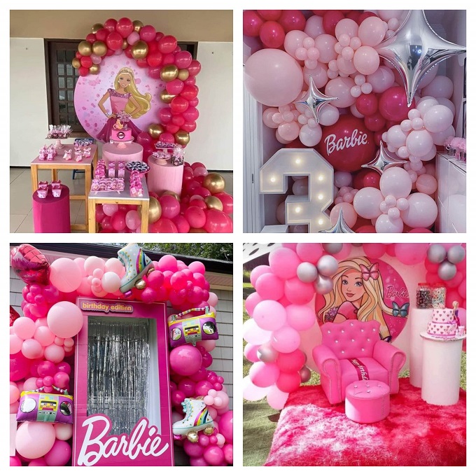 Addobbo tema Barbie compleanno - Creazioni Arte e Decori
