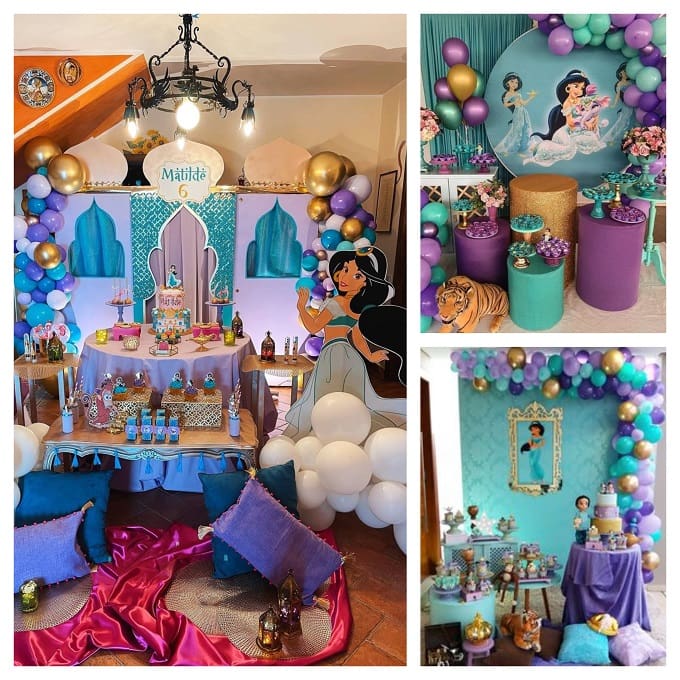 Decorazioni Da Appendere Aladdin 12 Pezzi, Spirali Multicolore Con Personaggi Disney, Ideali Per Festa Di Compleanno Bambina