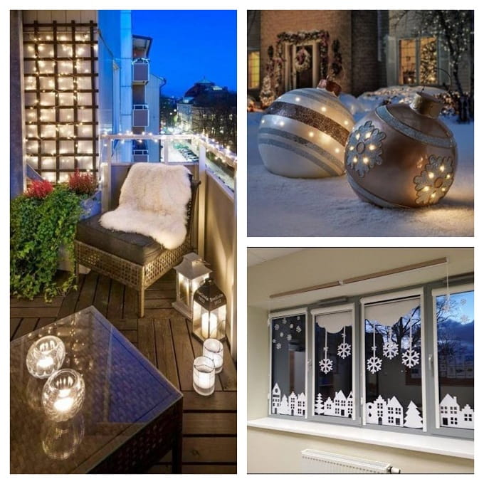 Ringhiera Idee Luci Natale Balcone