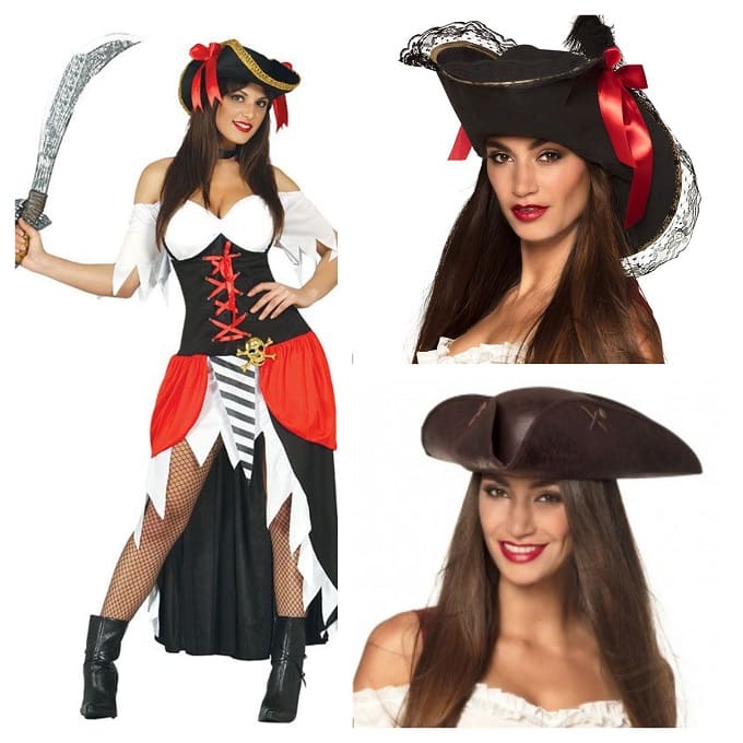 Pirata Benda sull'occhio in pelle Pirati Costume Travestimenti 