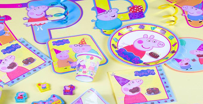 Peppa Pig PepaPig&Wutz tovaglia Come Decorazione per Compleanno di Bambini e Festa a Tema cancellabile e Riutilizzabile. 
